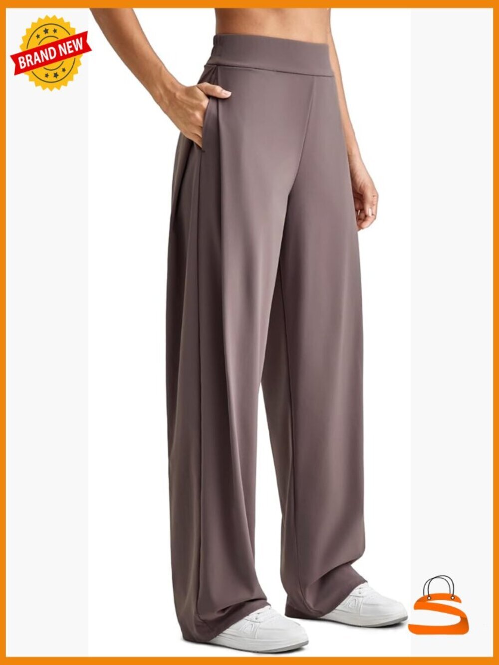High Waist Wide Leg Work Pants with Pockets Dressy Casual Trousers
